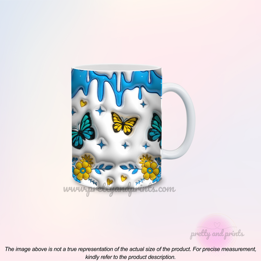 Puffy Yellow and Blue Butterflies