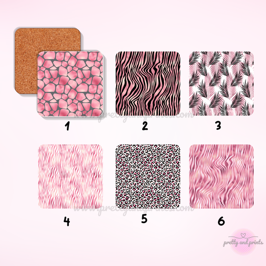 Pink Safari Coaster Set