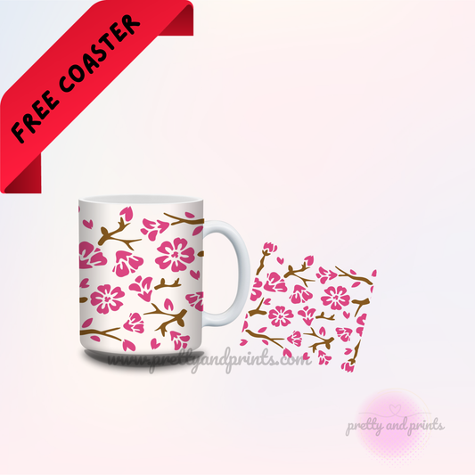 Cherry Blossom Set (Mug and Coaster)