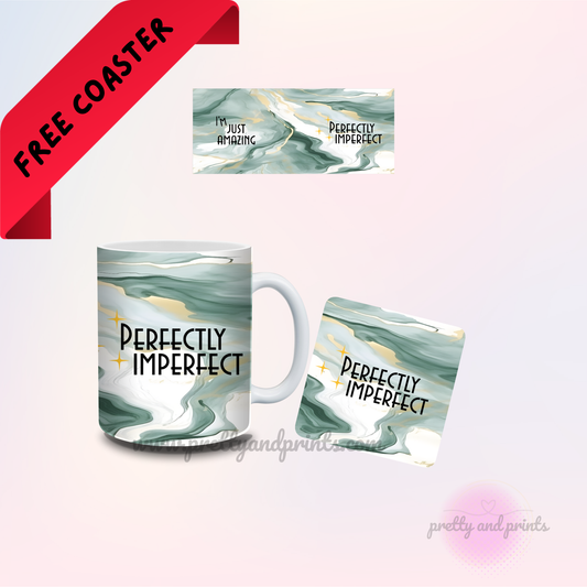 Perfectly Imperfect Set (Mug and Coaster) - Green