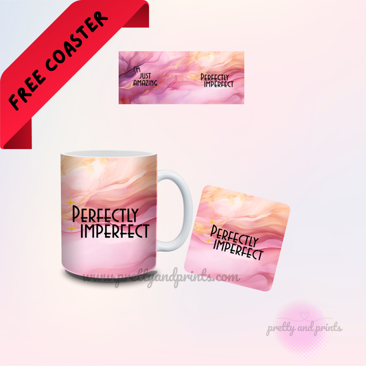 Perfectly Imperfect Set (Mug and Coaster) - Pink