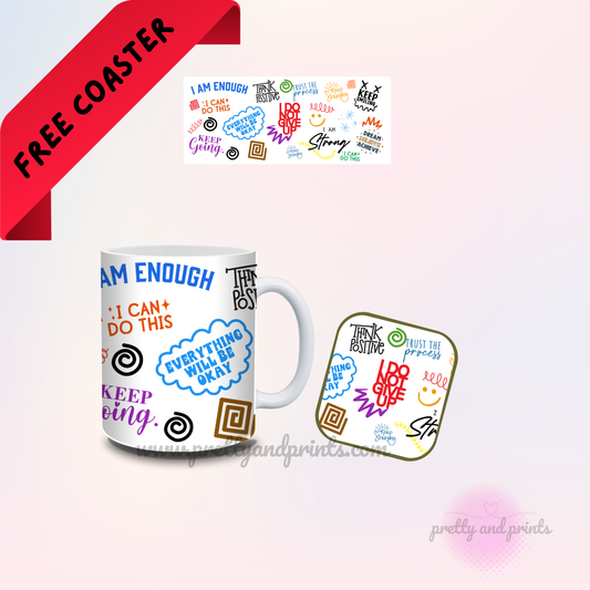Caffeinated Confidence Set (Mug and Coaster)
