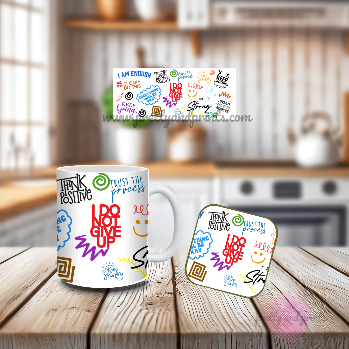 Caffeinated Confidence Set (Mug and Coaster)