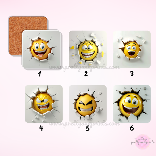 Funny Faces Coaster Set