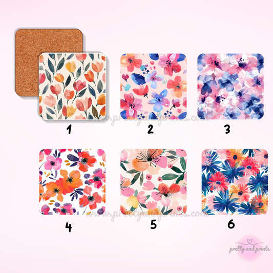Watercolour Floral Coaster Set