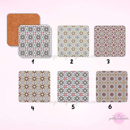Faux Pastel Tile Coaster Set